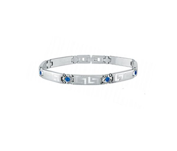BRACELET EN ACIER À MOTIF VERSACE SERTI DE CUBIQUES ZIRCONIAS BRACELET EN ACIER À MOTIF VERSACE SERTI DE CUBIQUES ZIRCONIAS